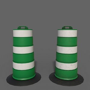 PBR Traffic Drum Barrel Green model