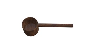Realistic Wooden Dipper Traditional Handcrafted