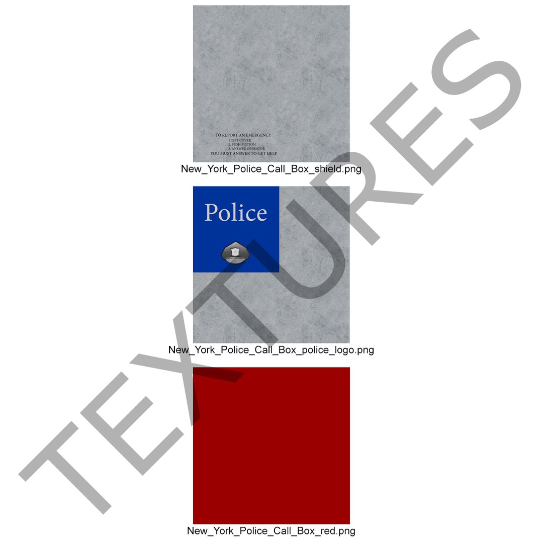 New York Police Box 3d Obj