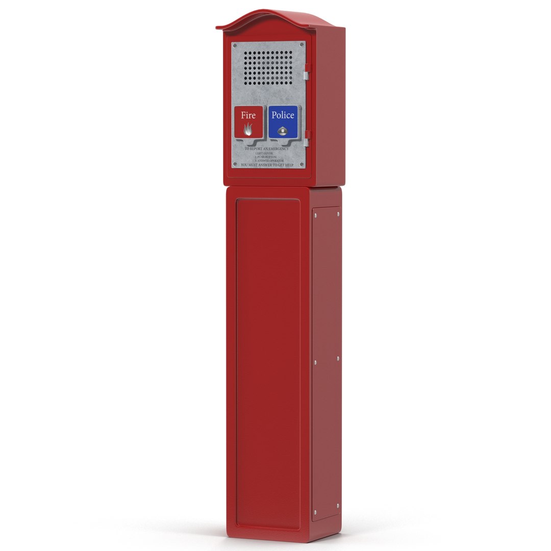 New York Fire and Police Call Box 3D Model 3D model preview