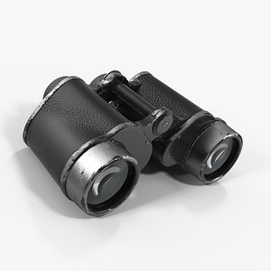 old metal military binoculars 3D model