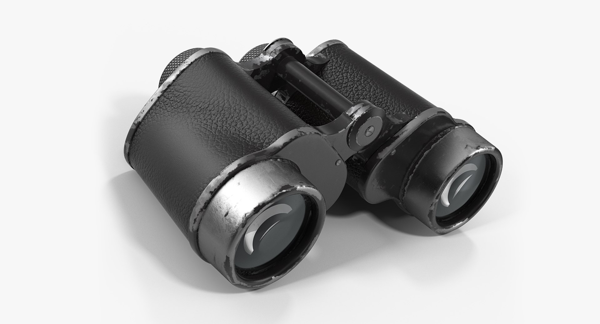 Old Metal Military Binoculars 3D model preview