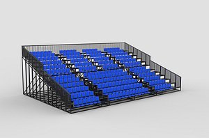Raked tribune 3D model 3D model