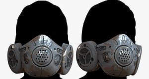 3D Gas mask respirator scifi mode