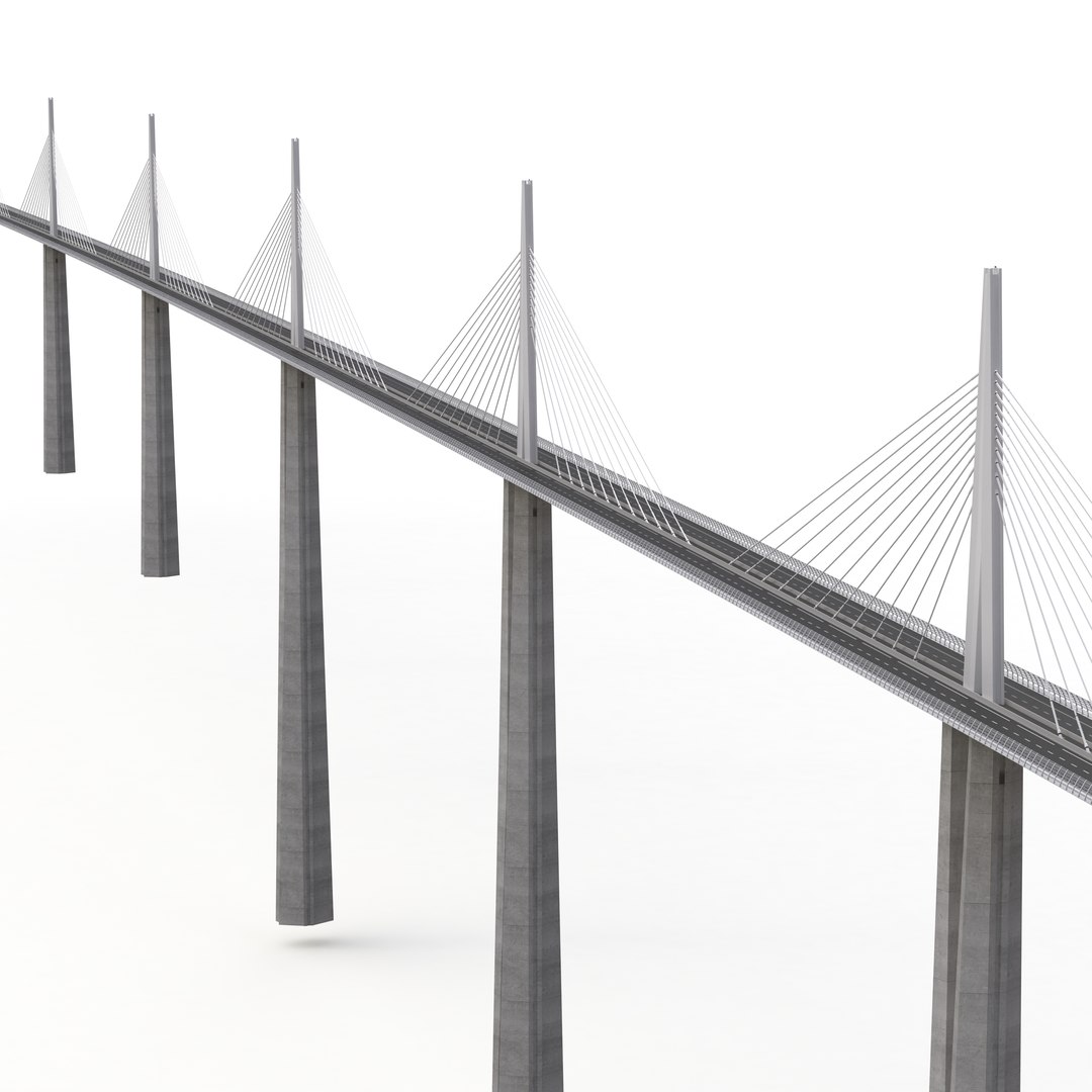 Millau Viaduct Bridge France 3D model preview