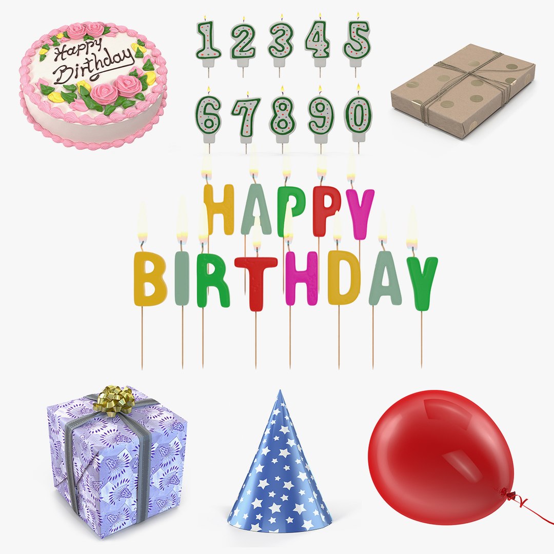 Happy Birthday 3D Models Collection 2 3D model preview