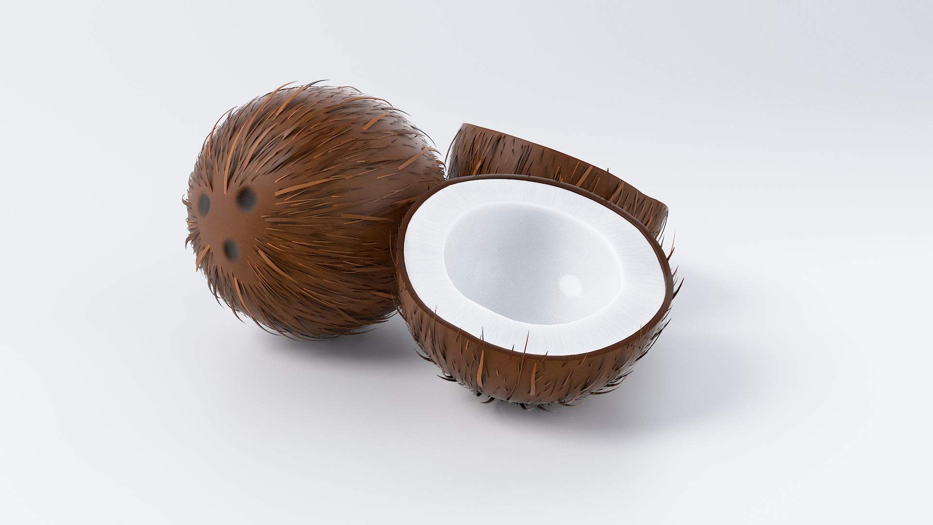 Cartoon Coconut Set 3D Model - TurboSquid 2105069