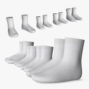 Family Socks Set Adult and Kids White