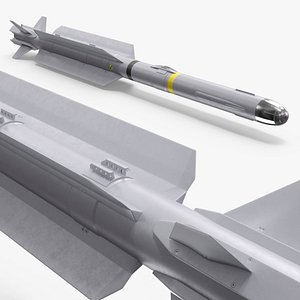 Short Range Infrared Guided Air to Air Missile Gray 3D