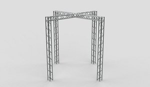 3D aluminum box truss 03 3D model