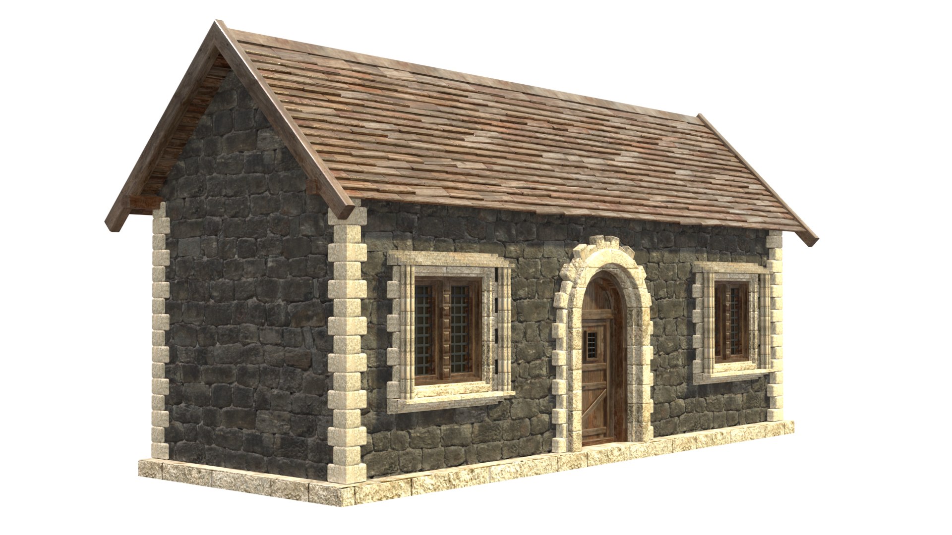 3D Model Medieval House Low Poly City Town Residential House 2 ...