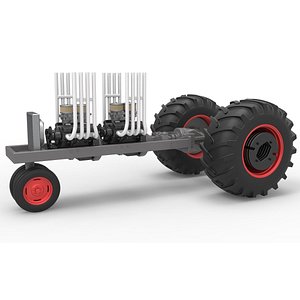 3D model Vintage Small block Pulling tractor Base Version 3 Scale 1 to 25