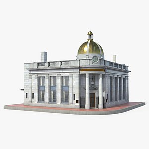 3D Old and Classic Bank Building model