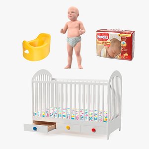 Baby Boy with Child Accessories Collection 5 3D model