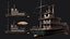 Стимпанк Пассажирский Корабль Готовая Игра Kitbash Текстурированный