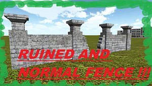 ruined fence normal 3D