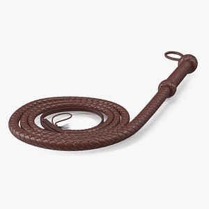 3D Cowboy Whip Brown Rigged for Maya