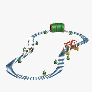 toy railroad 3d obj