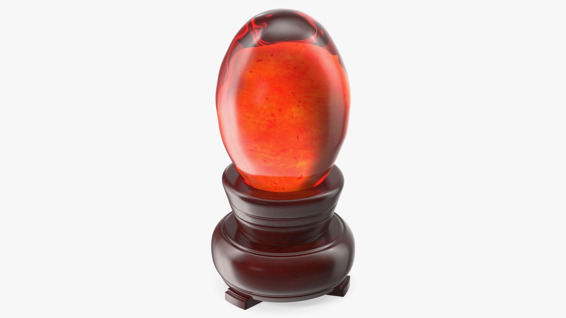 Amber Resin with Wooden Stand 3D model preview