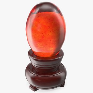 3D Amber Resin with Wooden Stand