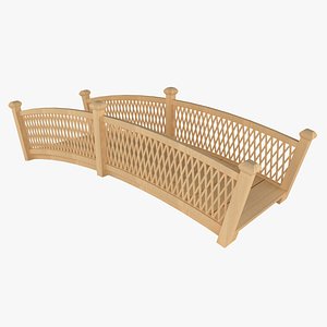 3D wooden bridge wood model