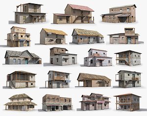 ready slum hut shack 3D model