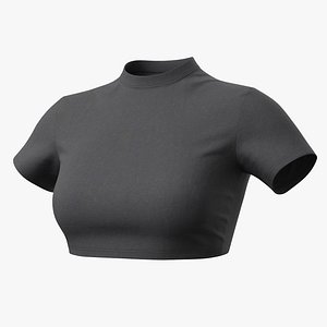 Female T-shirt Short 2v PBR 3D model