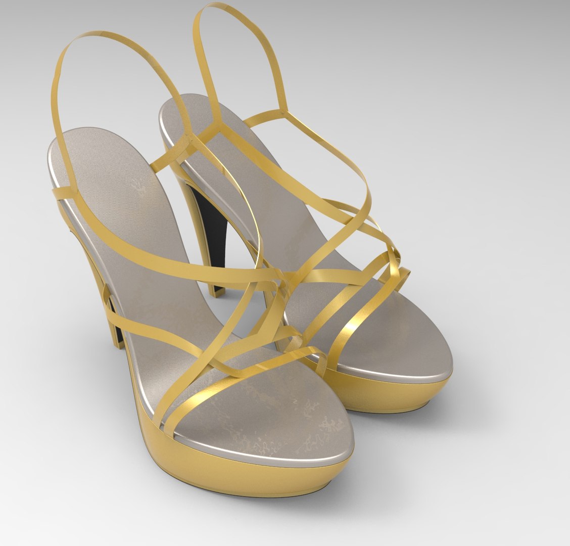 3D model platform heels ladies shoes - TurboSquid 1539554