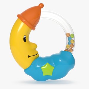 3D rattle baby moon model