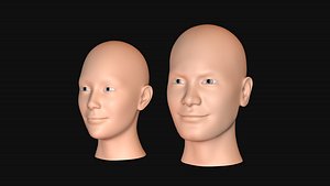 3D Male and Female Head