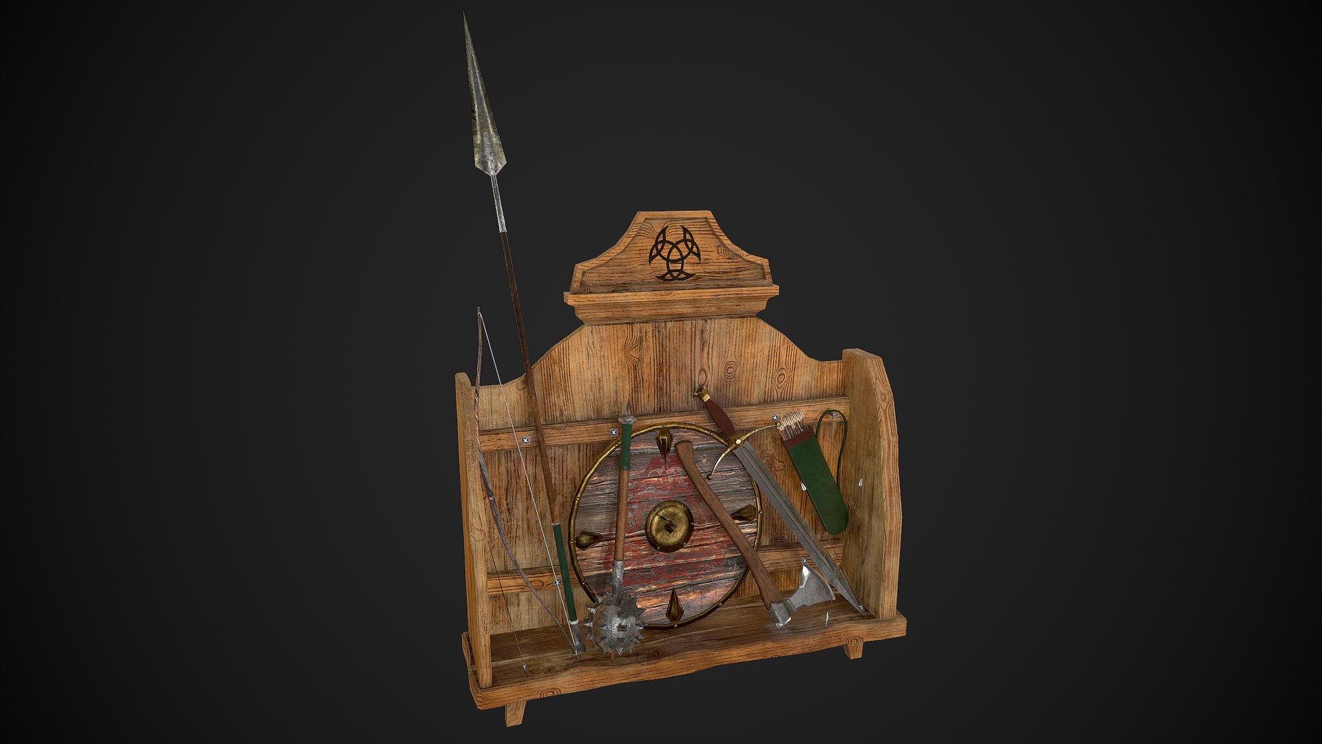 Rack With Viking Weapons 3D Model - TurboSquid 1940383