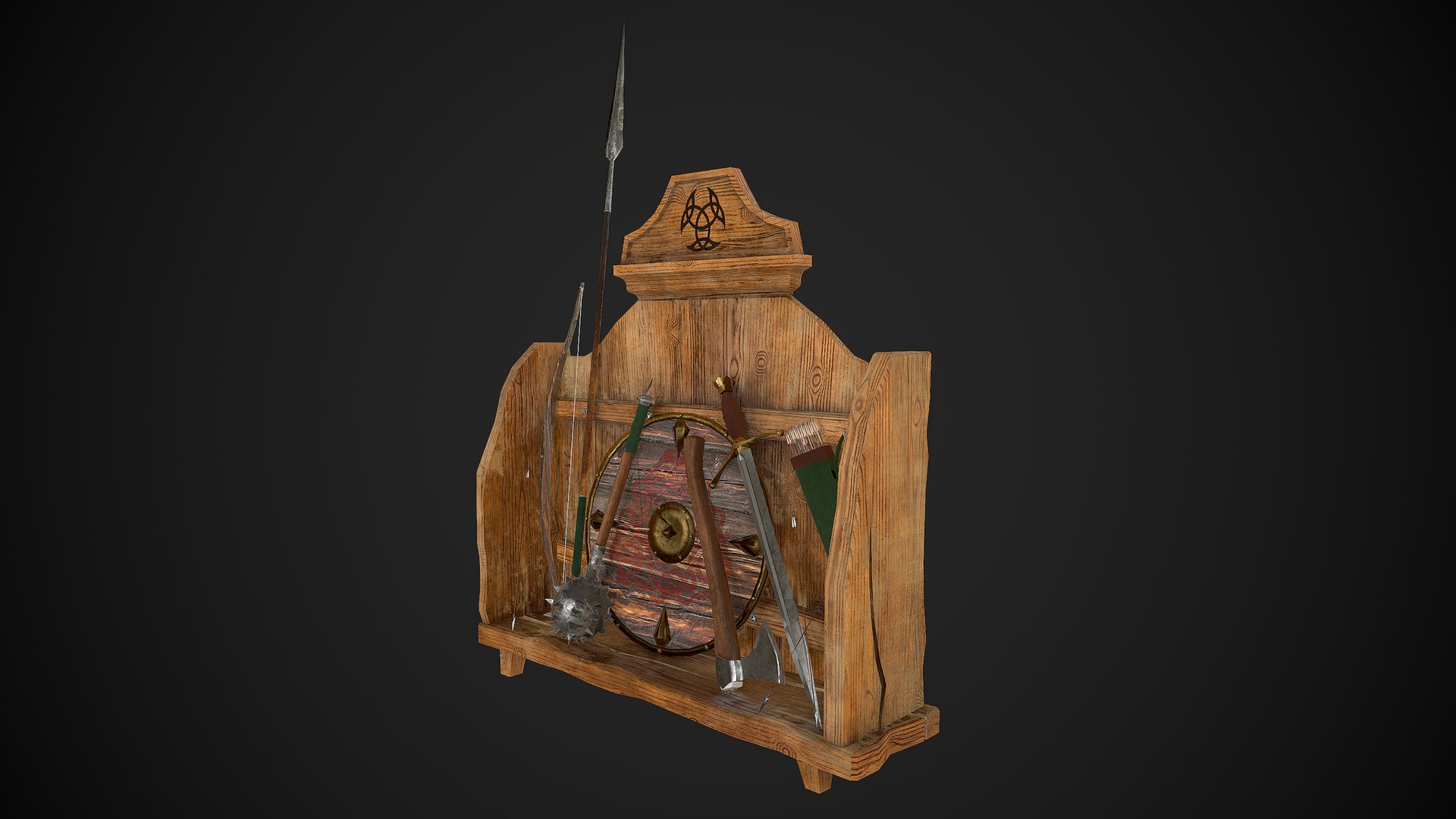 Rack With Viking Weapons 3D Model - TurboSquid 1940383