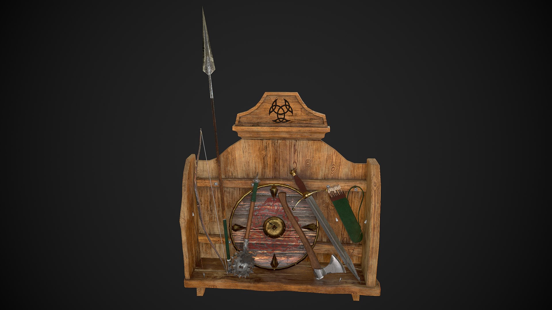 Rack With Viking Weapons 3D Model - TurboSquid 1940383