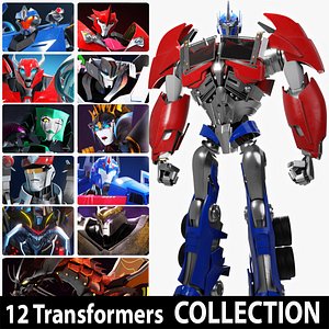 3D Transformers Prime 12 Models Collection