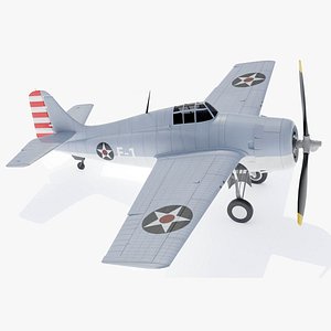 grumman f4f wildcat aircraft 3d model