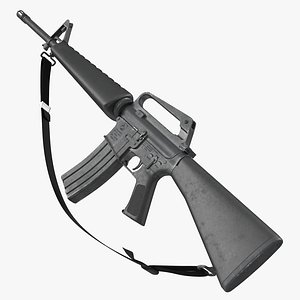 3d model assault rifle m16 2