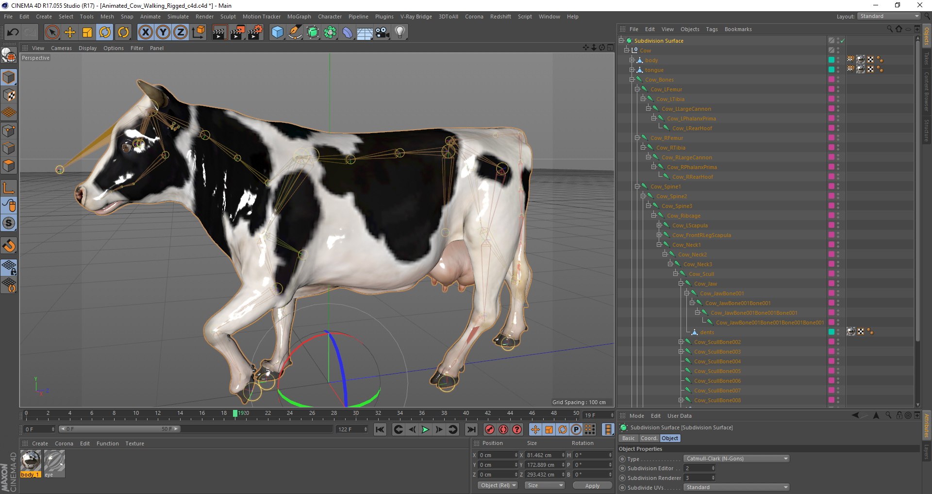 Cow walking animal rigged model - TurboSquid 1564282