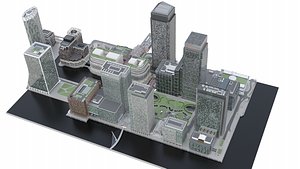 Canary Wharf Buildings and Site 3D model