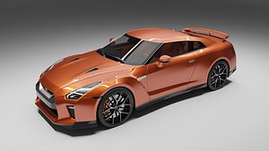 NISSAN GTR 2017 BLAZE METALLIC 3D model