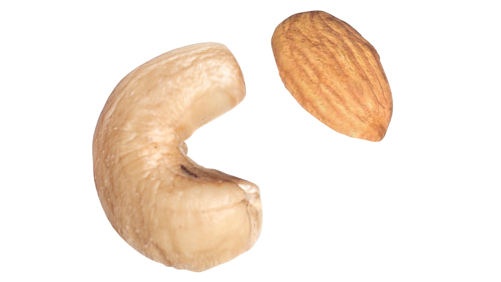 Raw Almond and Cashew 3D model https://p.turbosquid.com/ts-thumb/JG/ktEjRX/Kj/cashewandalmond10/jpg/1716366100/1920x1080/fit_q87/d1f351994efde3192c16a58797c07c80beaa5ecc/cashewandalmond10.jpg