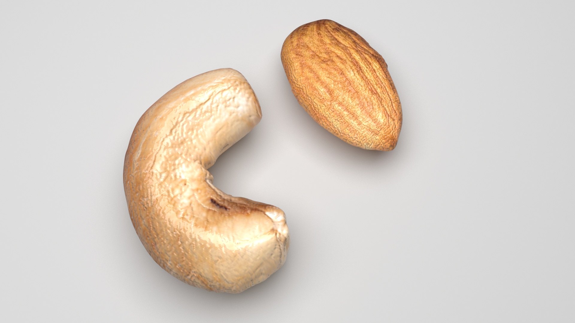 Raw Almond and Cashew 3D model https://p.turbosquid.com/ts-thumb/JG/ktEjRX/Tu/cashewandalmond3/jpg/1716366103/1920x1080/fit_q87/d73762cb7fa8880af5ef36e10974fbb6f3e630ab/cashewandalmond3.jpg