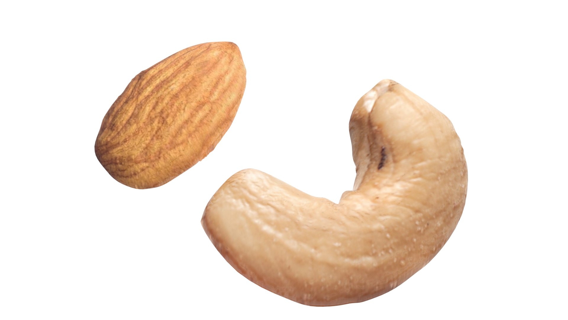Raw Almond and Cashew 3D model https://p.turbosquid.com/ts-thumb/JG/ktEjRX/hO/cashewandalmond9/jpg/1716366100/1920x1080/fit_q87/ff16af24c2954fe27b14db0d6e1e3206d6042997/cashewandalmond9.jpg