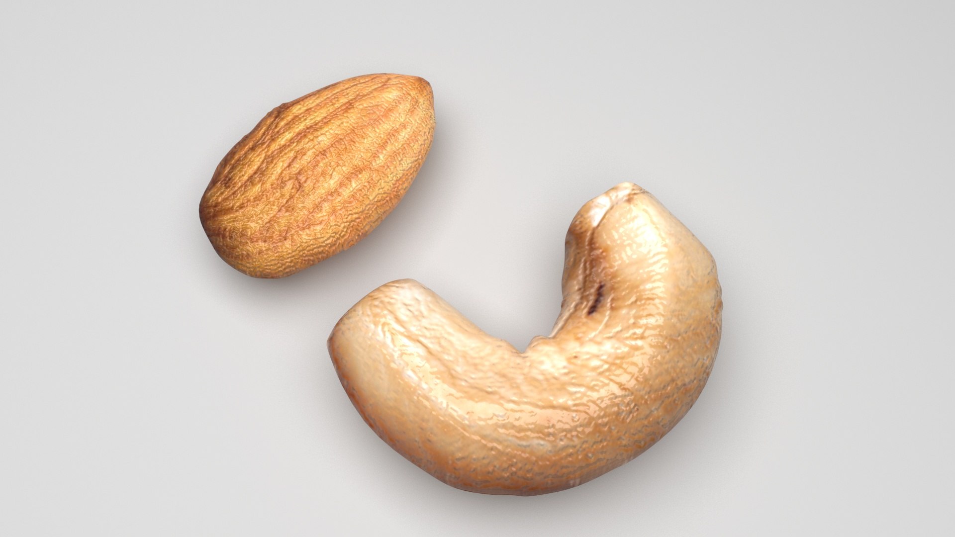 Raw Almond and Cashew 3D model https://p.turbosquid.com/ts-thumb/JG/ktEjRX/ks/cashewandalmond2/jpg/1716366104/1920x1080/fit_q87/448b79e4534a5c2398a92336e28d8f91c7194d97/cashewandalmond2.jpg