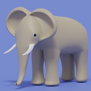 Cartoon Cute Elephant 3D model