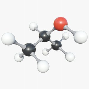 3D Isopropyl Alcohol Molecule With PBR 4K 8K model