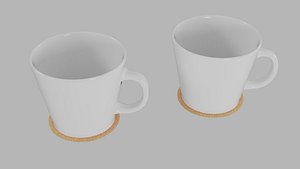 hartley cups coasters 3D model