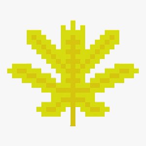 Voxel Yellow Leaf 3D model