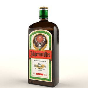 3D Jagermeister Liqueur Alcohol Bottle