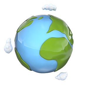 3d model stylized cartoon planet earth