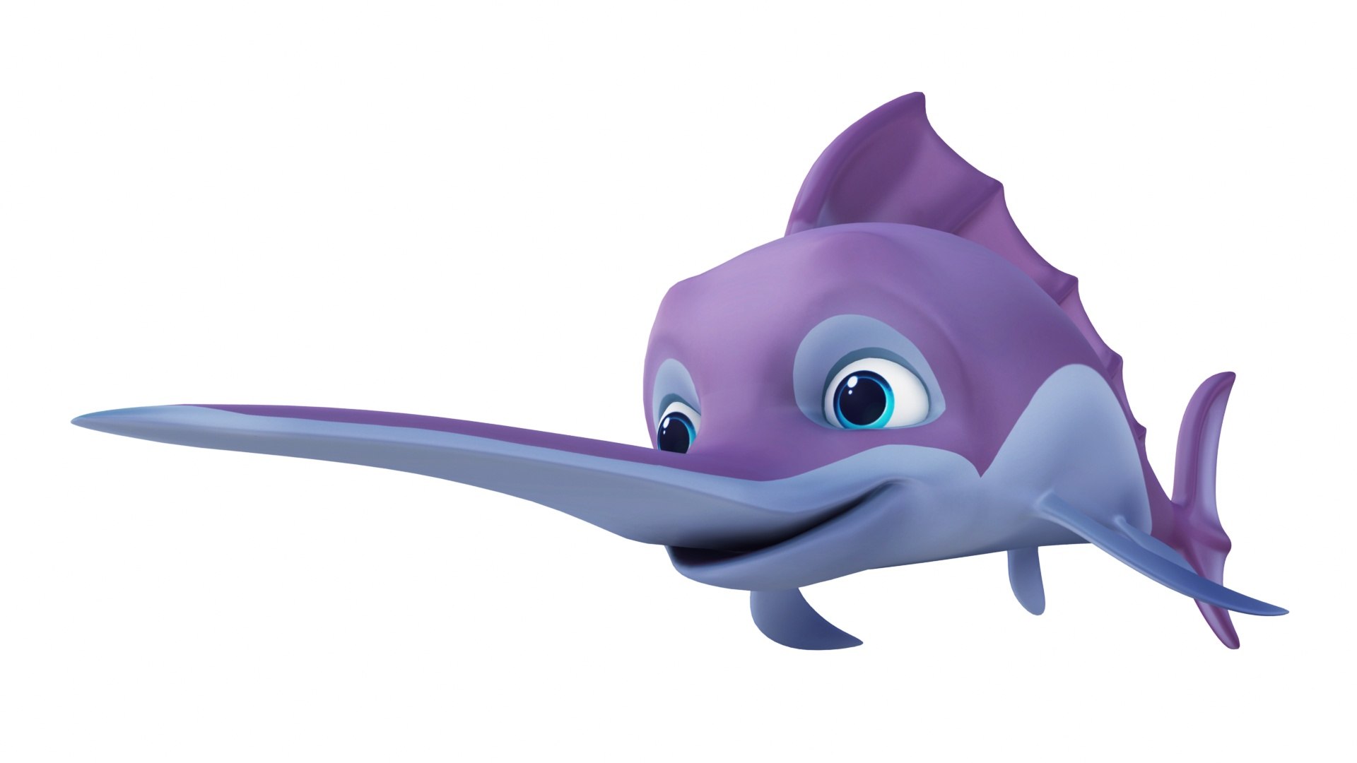 3D Model Cartoon Shark And Sword Fish Collection - TurboSquid 2080676